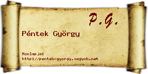 Péntek György névjegykártya